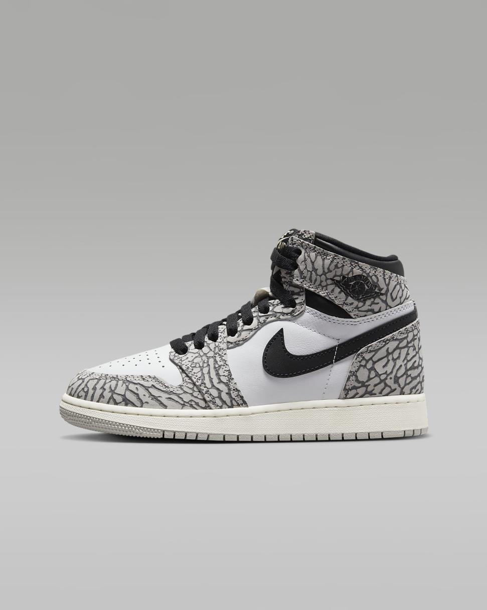 Air Jordan 1 High OG Tech Grey/Black/White/Muslin | Kids Nike Jordan