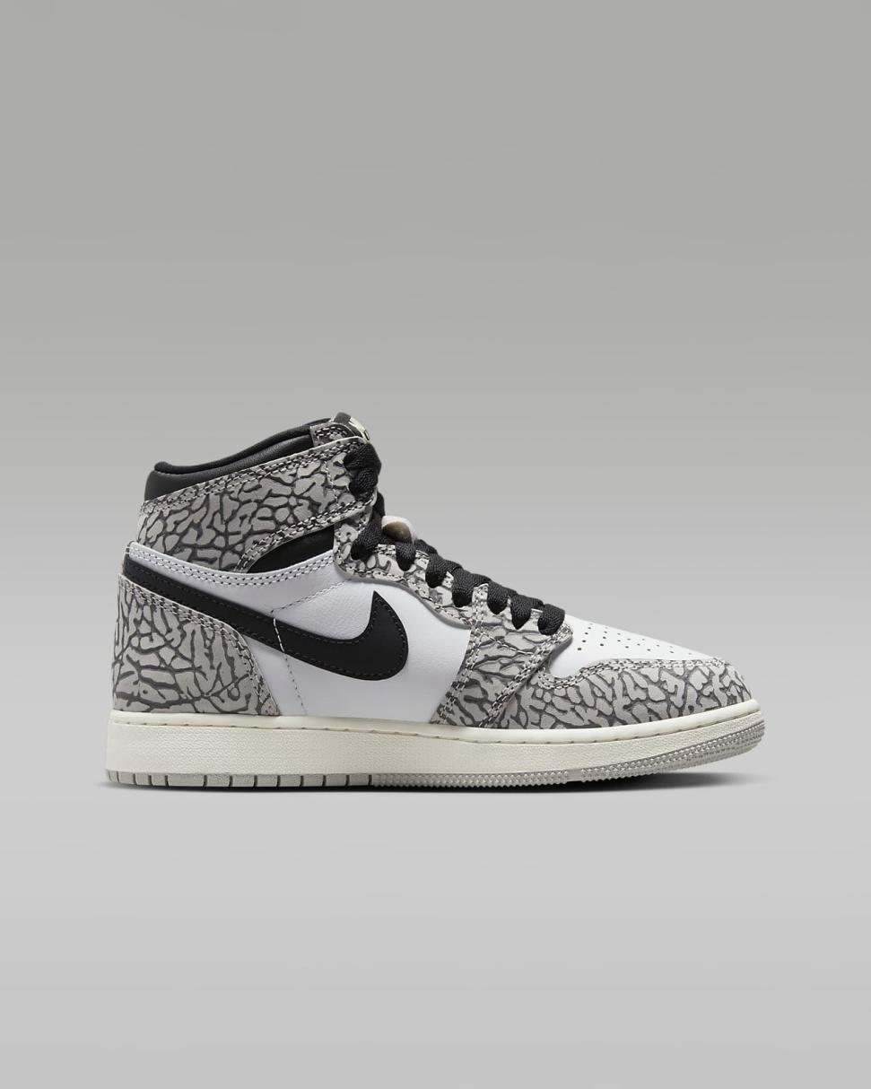 Air Jordan 1 High OG Tech Grey/Black/White/Muslin | Kids Nike Jordan