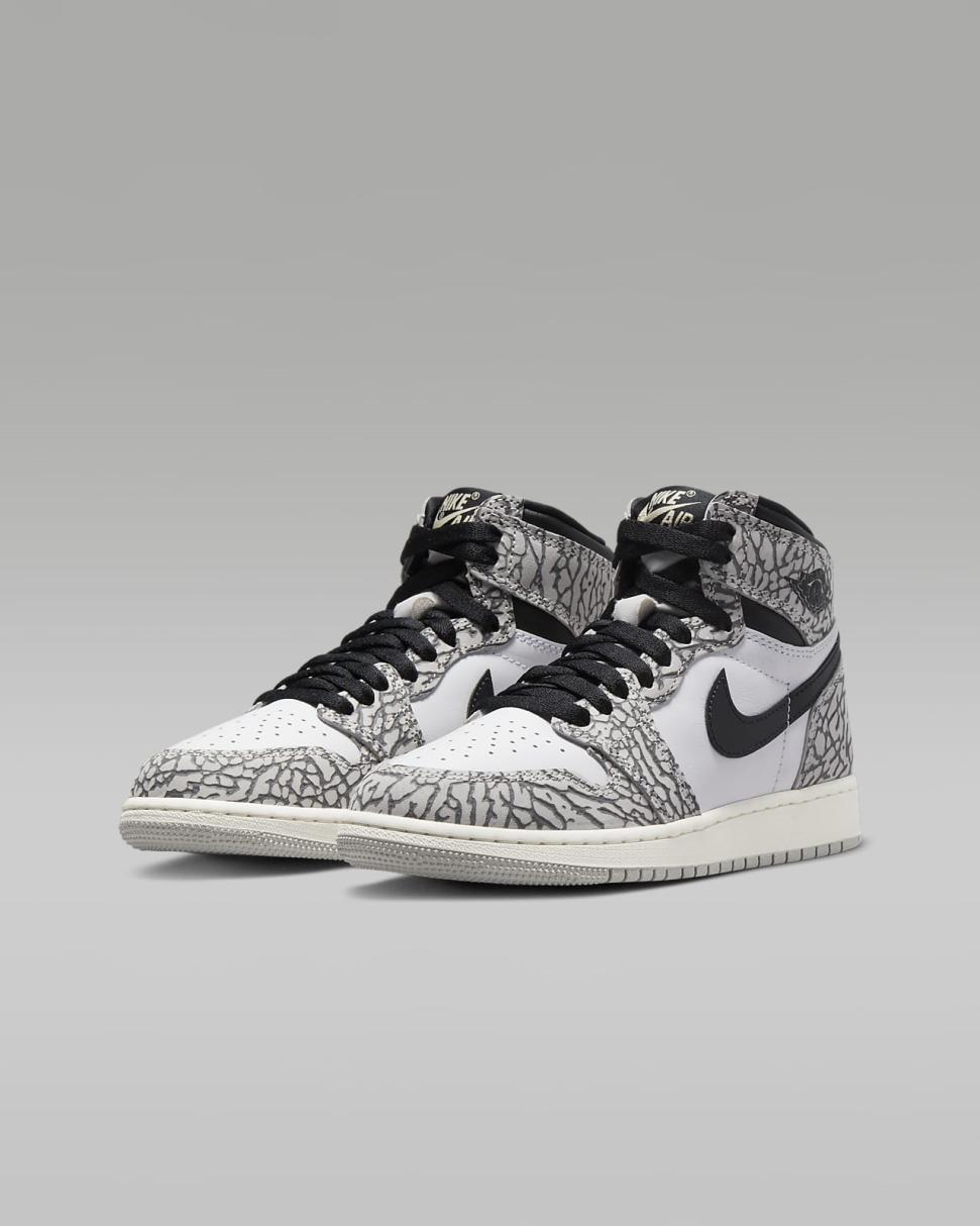 Air Jordan 1 High OG Tech Grey/Black/White/Muslin | Kids Nike Jordan