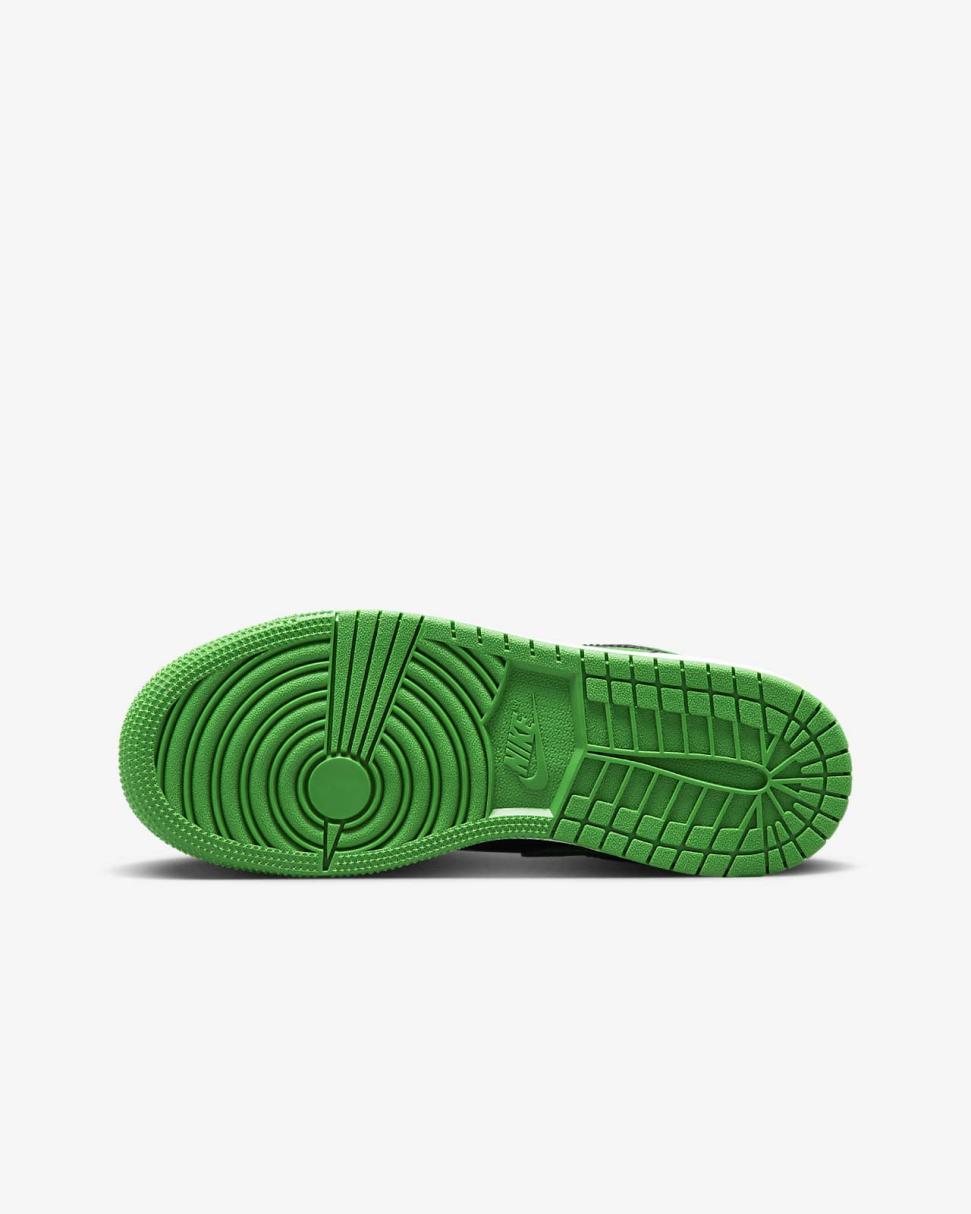 Air Jordan 1 Low Black/Lucky Green/White/Black | Kids Nike First Day Kicks