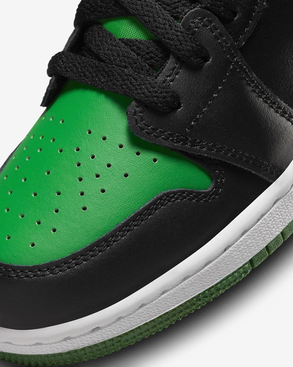 Air Jordan 1 Low Black/Lucky Green/White/Black | Kids Nike First Day Kicks