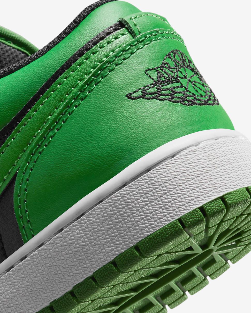Air Jordan 1 Low Black/Lucky Green/White/Black | Kids Nike First Day Kicks