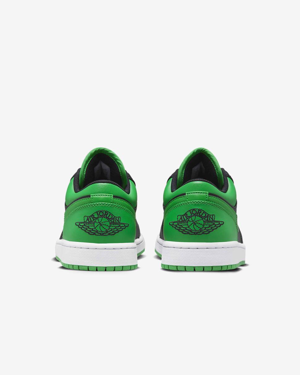 Air Jordan 1 Low Black/Lucky Green/White/Black | Mens/Womens Nike First Day Kicks