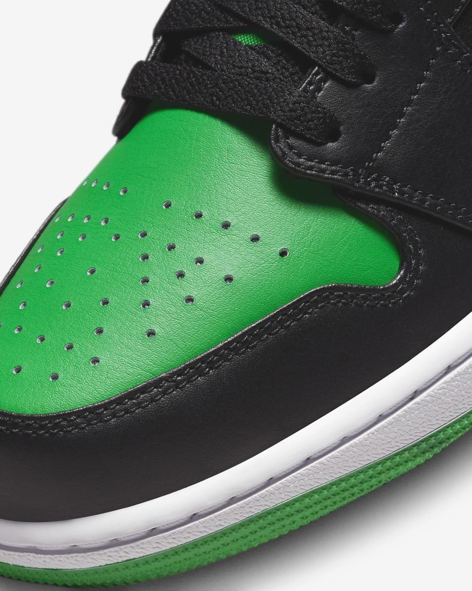 Air Jordan 1 Low Black/Lucky Green/White/Black | Mens/Womens Nike First Day Kicks