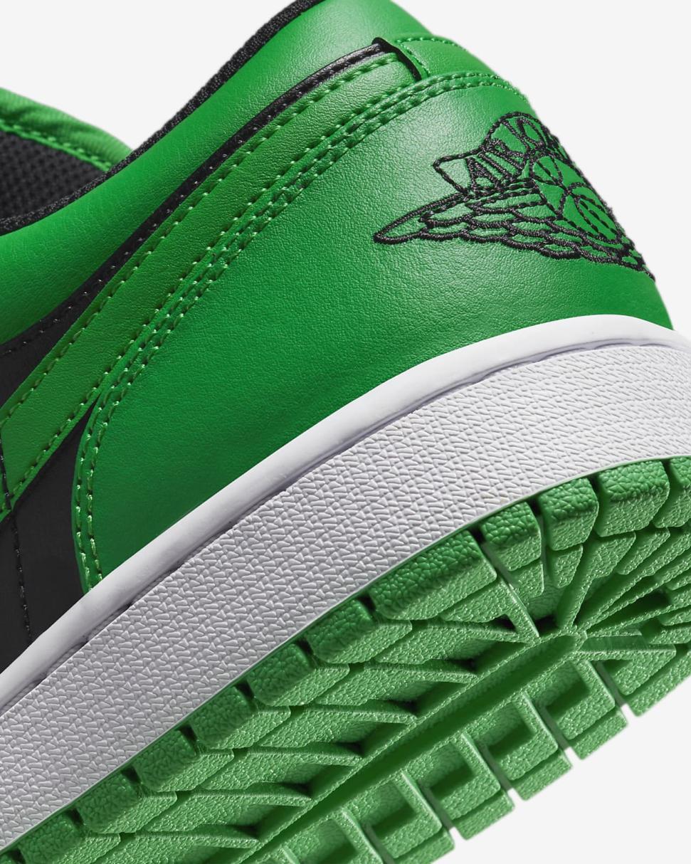 Air Jordan 1 Low Black/Lucky Green/White/Black | Mens/Womens Nike First Day Kicks