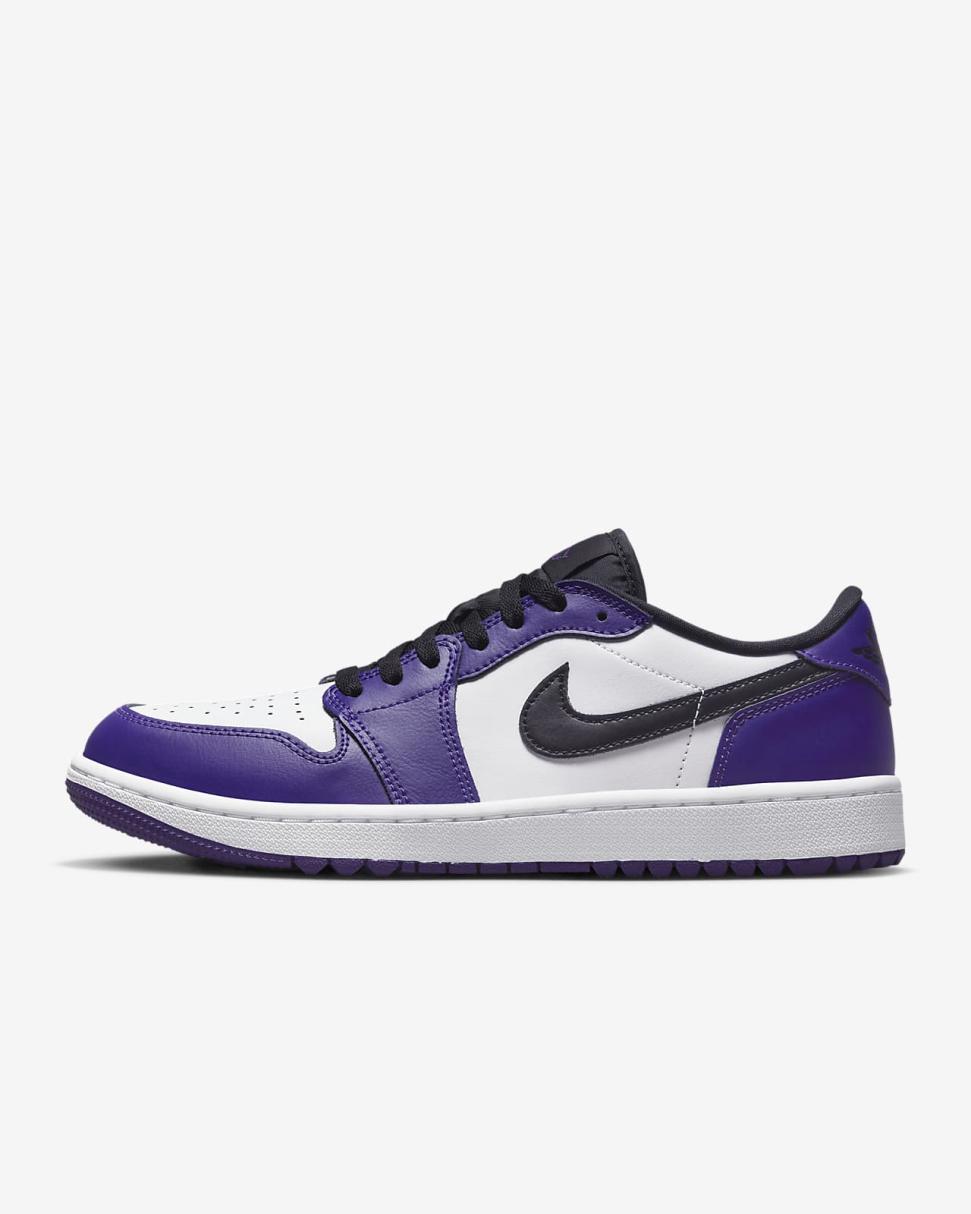 Air Jordan 1 Low G White/Court Purple/University Red/Black | Mens/Womens Nike Jordan