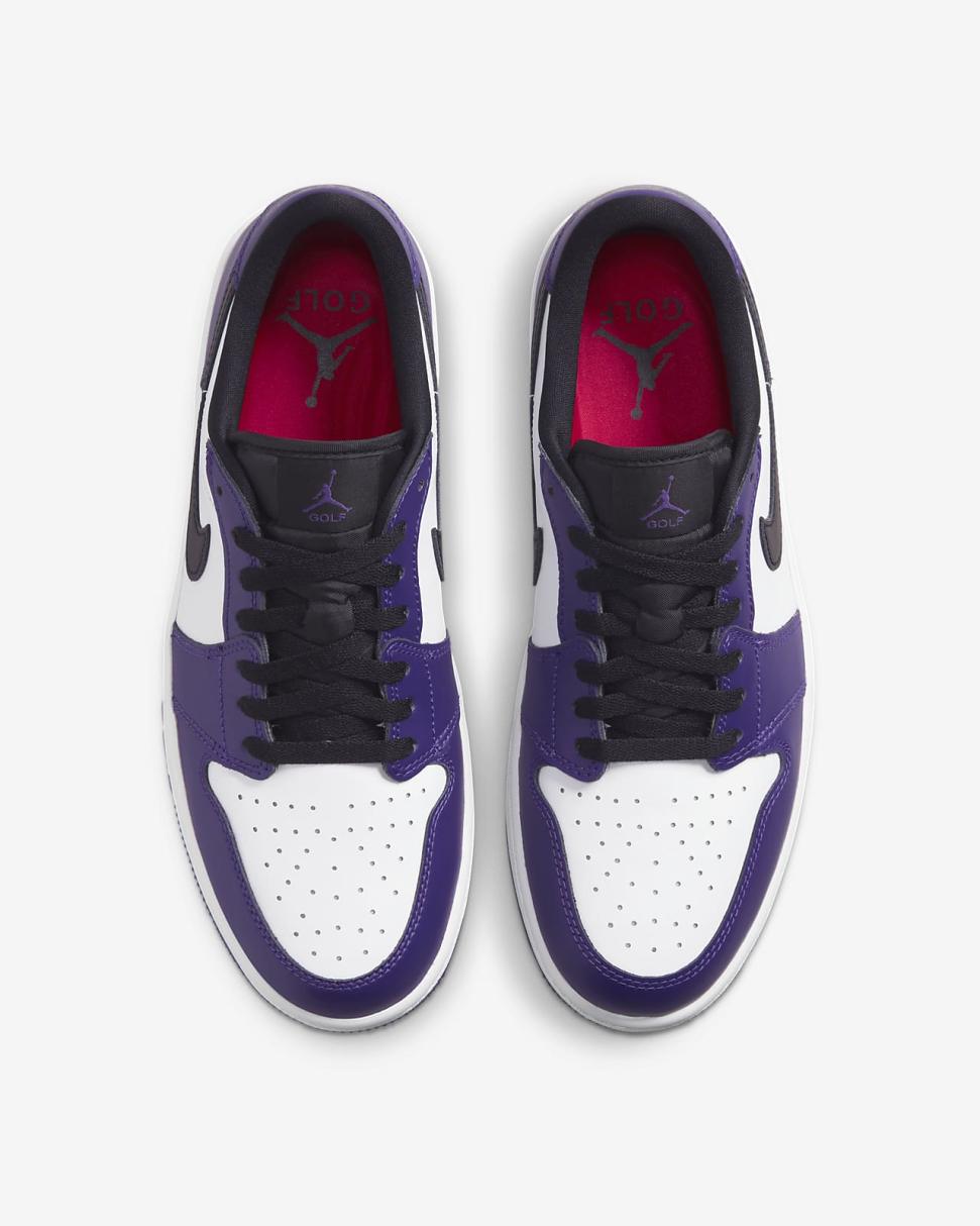Air Jordan 1 Low G White/Court Purple/University Red/Black | Mens/Womens Nike Jordan