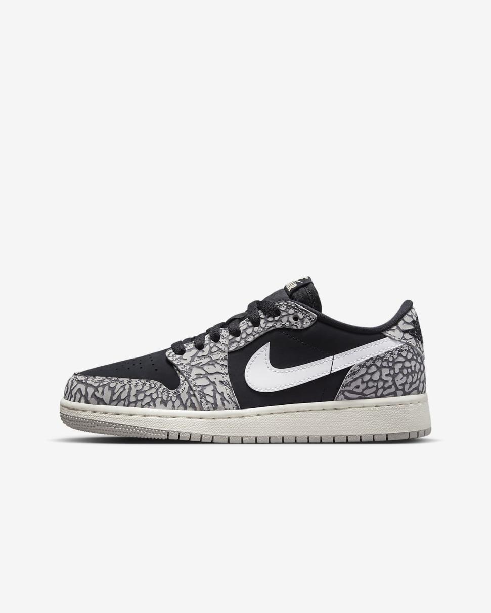 Air Jordan 1 Low OG Black/Tech Grey/White/Muslin | Kids Nike Jordan