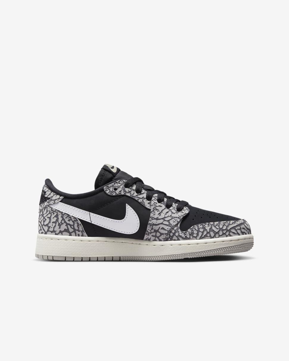 Air Jordan 1 Low OG Black/Tech Grey/White/Muslin | Kids Nike Jordan