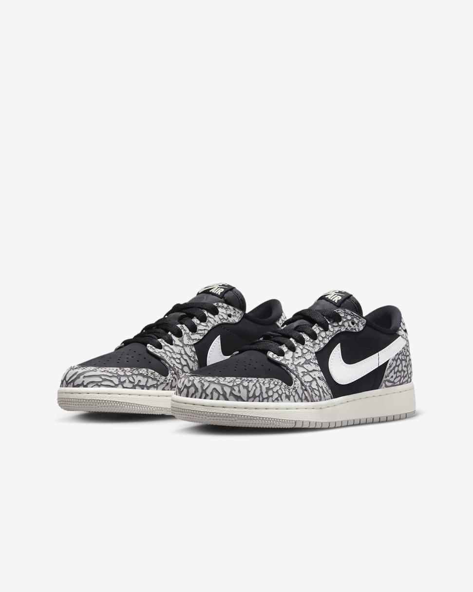 Air Jordan 1 Low OG Black/Tech Grey/White/Muslin | Kids Nike Jordan