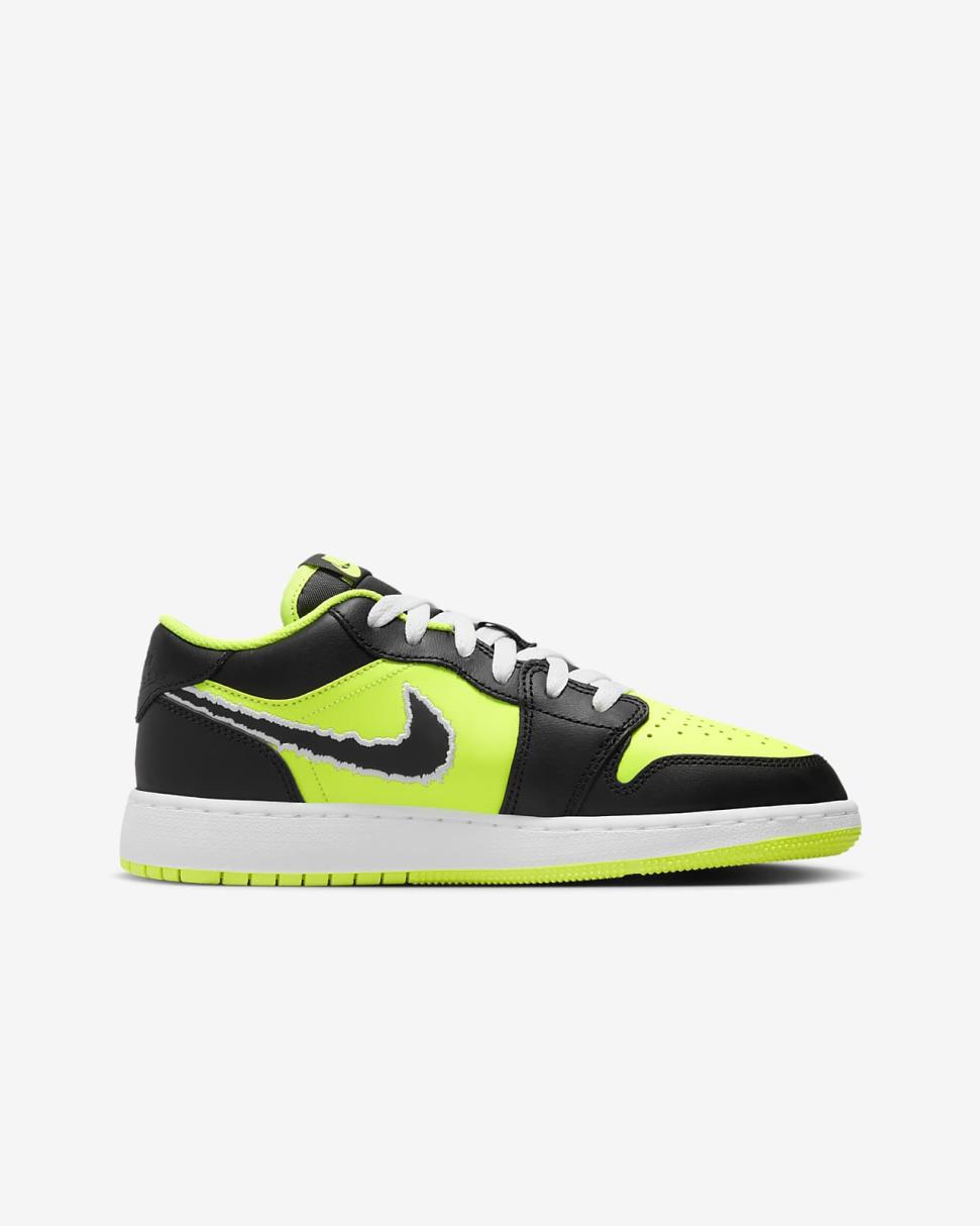 Air Jordan 1 Low SE Volt/White/Black | Kids Nike Jordan