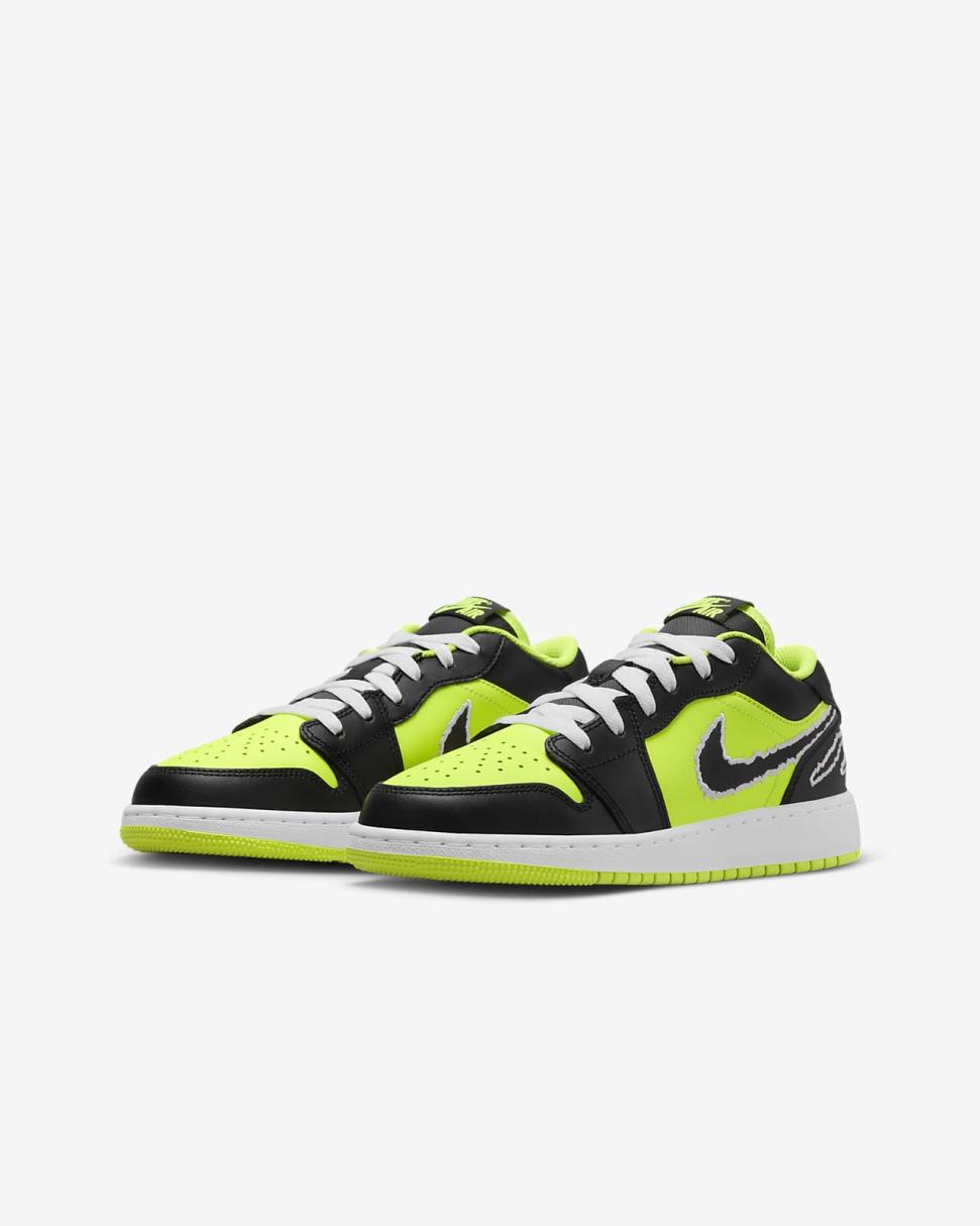 Air Jordan 1 Low SE Volt/White/Black | Kids Nike Jordan