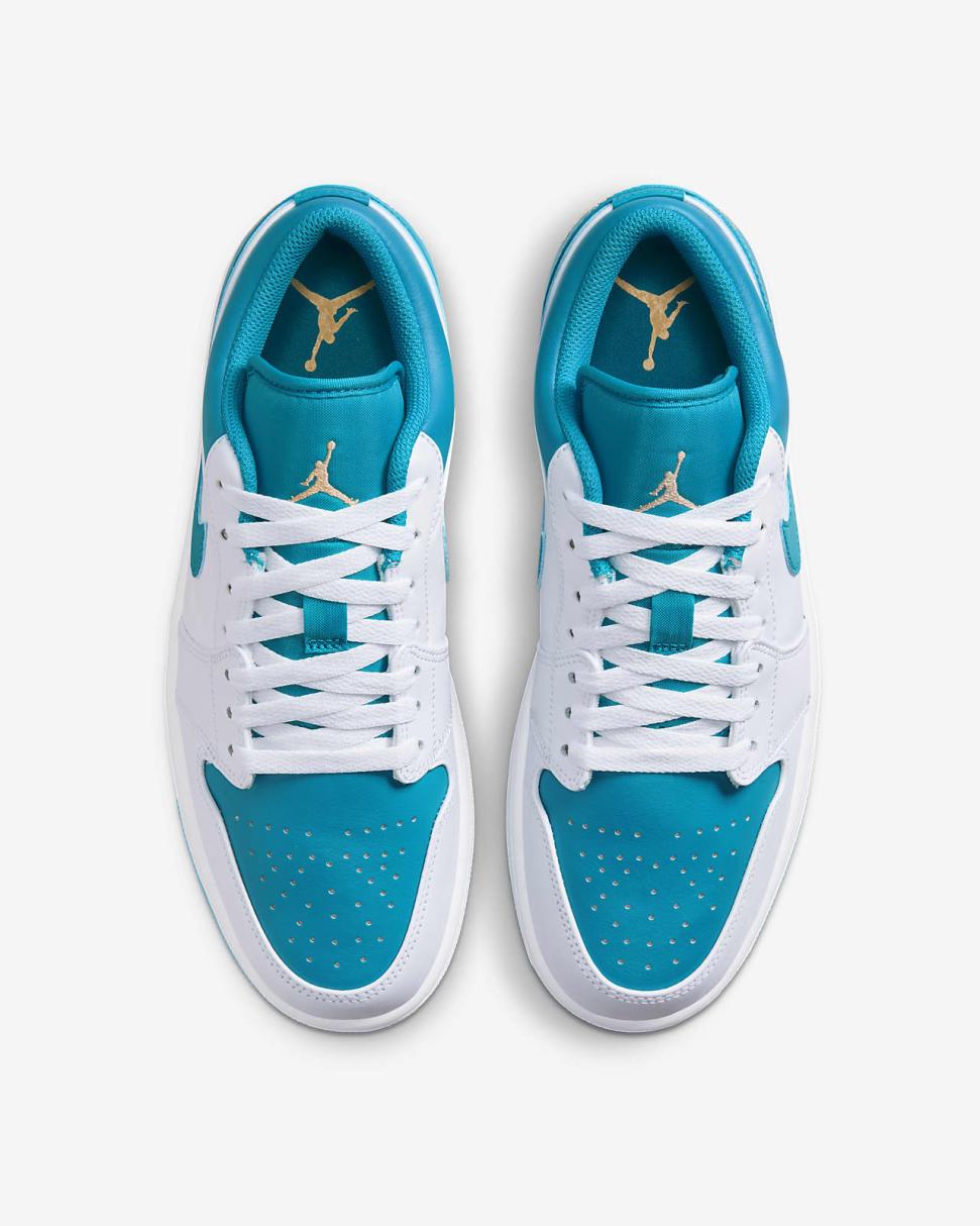 Air Jordan 1 Low White/Aquatone/Celestial Gold | Mens/Womens Nike Lifestyle