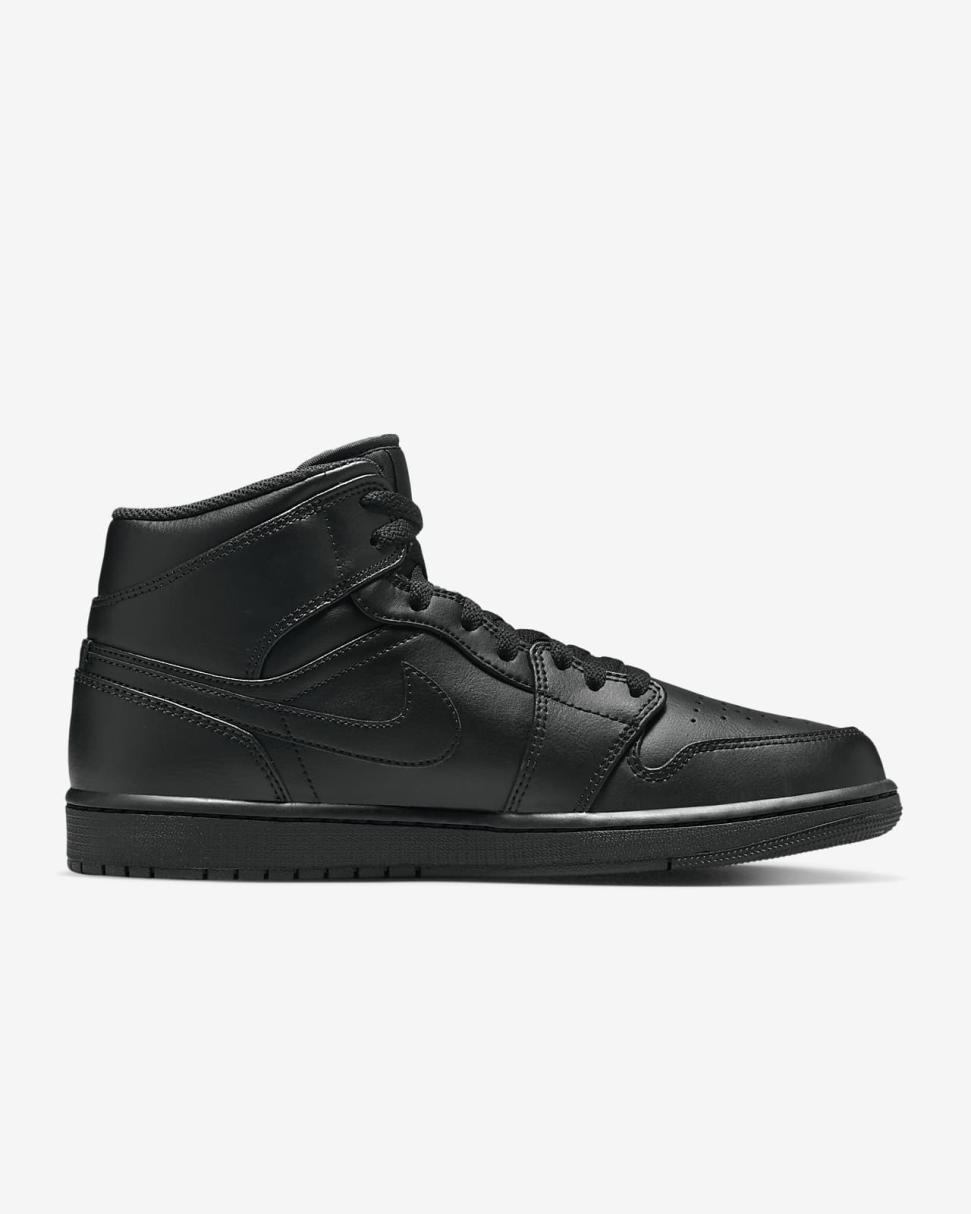Air Jordan 1 Mid Black/Black/Black | Mens/Womens Nike First Day Kicks