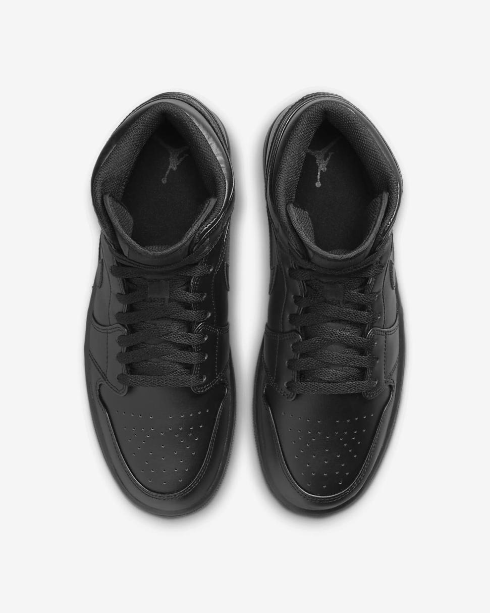 Air Jordan 1 Mid Black/Black/Black | Mens/Womens Nike First Day Kicks