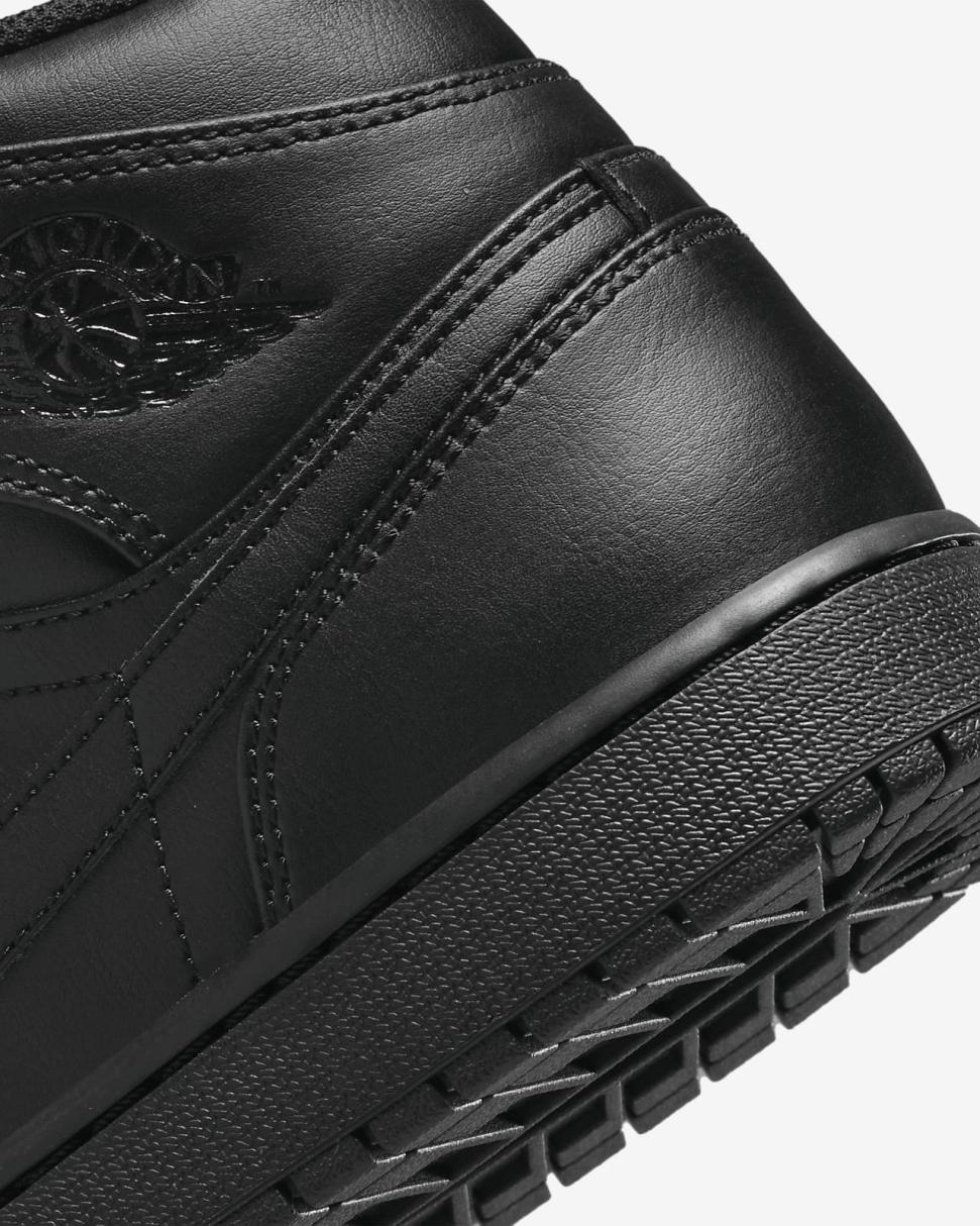 Air Jordan 1 Mid Black/Black/Black | Mens/Womens Nike First Day Kicks