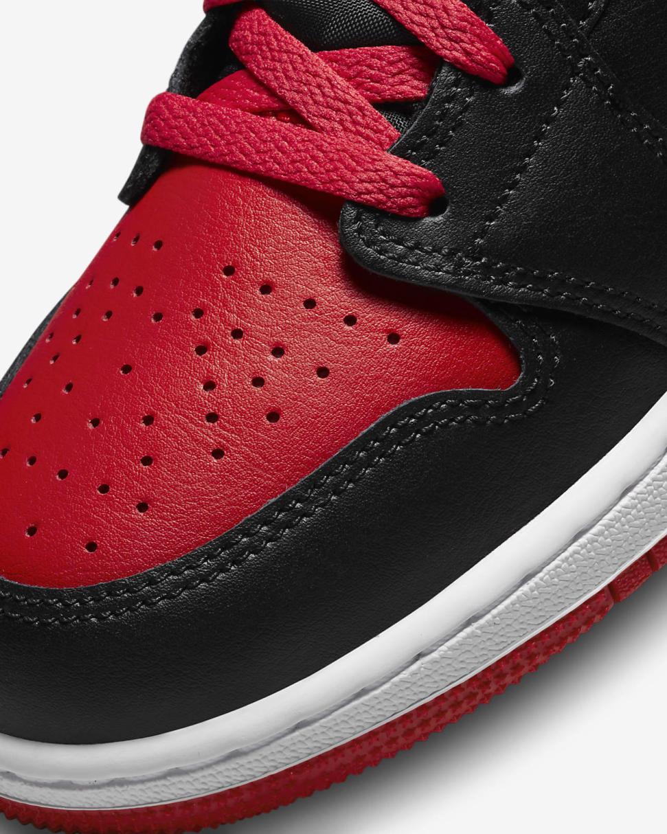 Air Jordan 1 Mid Black/White/Fire Red | Kids Nike First Day Kicks