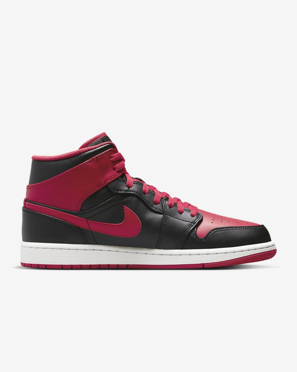 Air Jordan 1 Mid Black/White/Fire Red | Mens/Womens Nike First Day Kicks