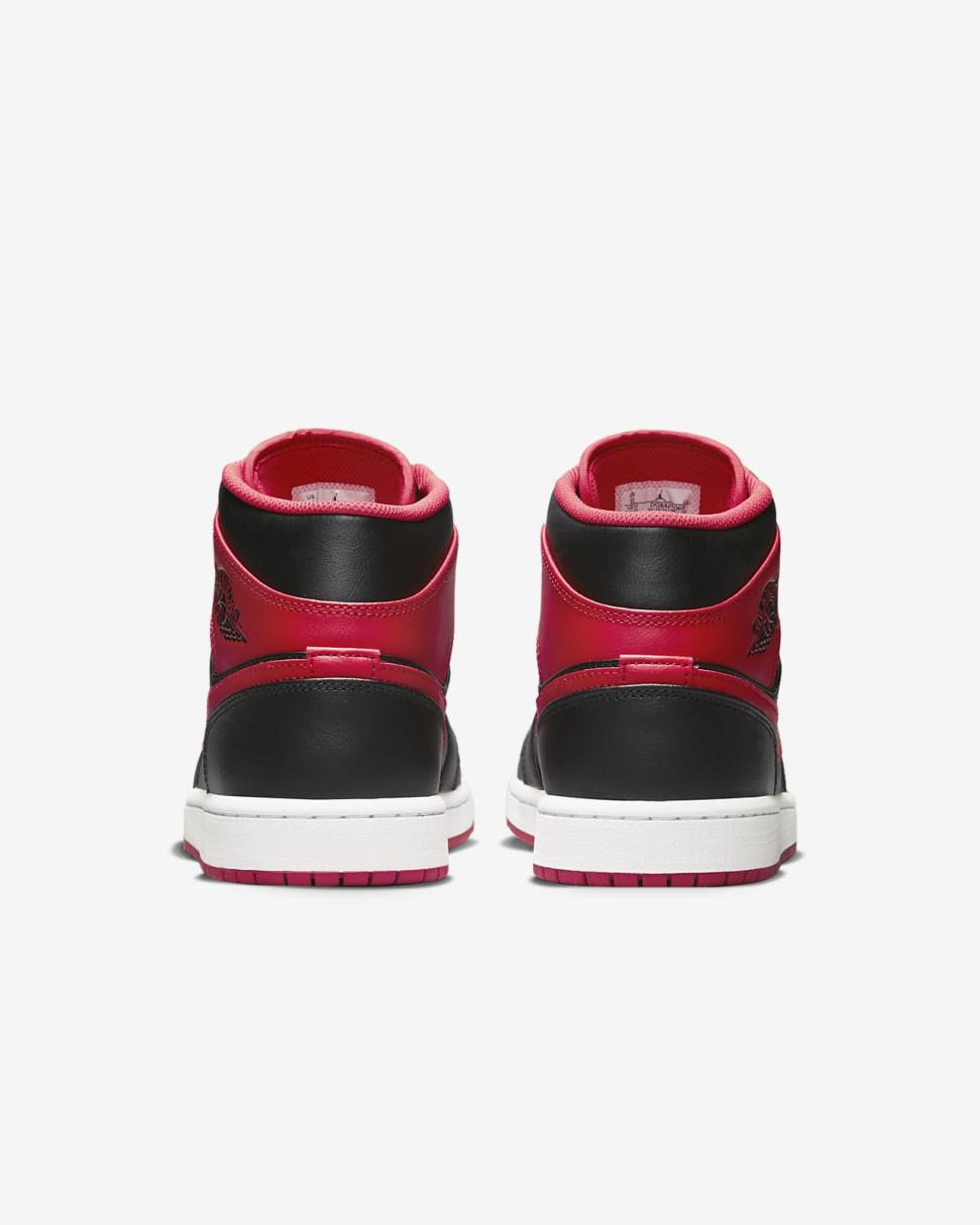 Air Jordan 1 Mid Black/White/Fire Red | Mens/Womens Nike First Day Kicks