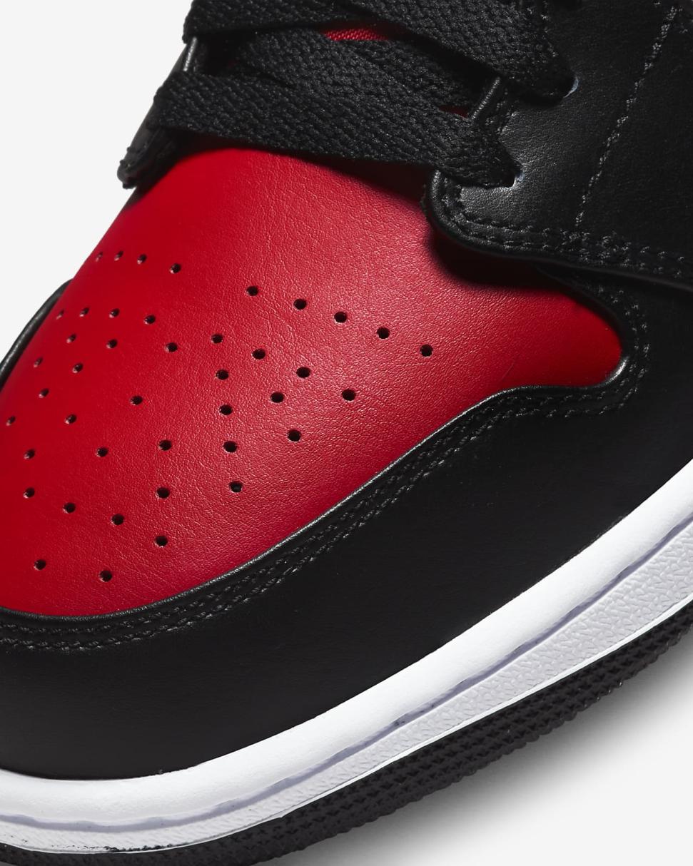 Air Jordan 1 Mid Black/White/Fire Red | Mens/Womens Nike First Day Kicks