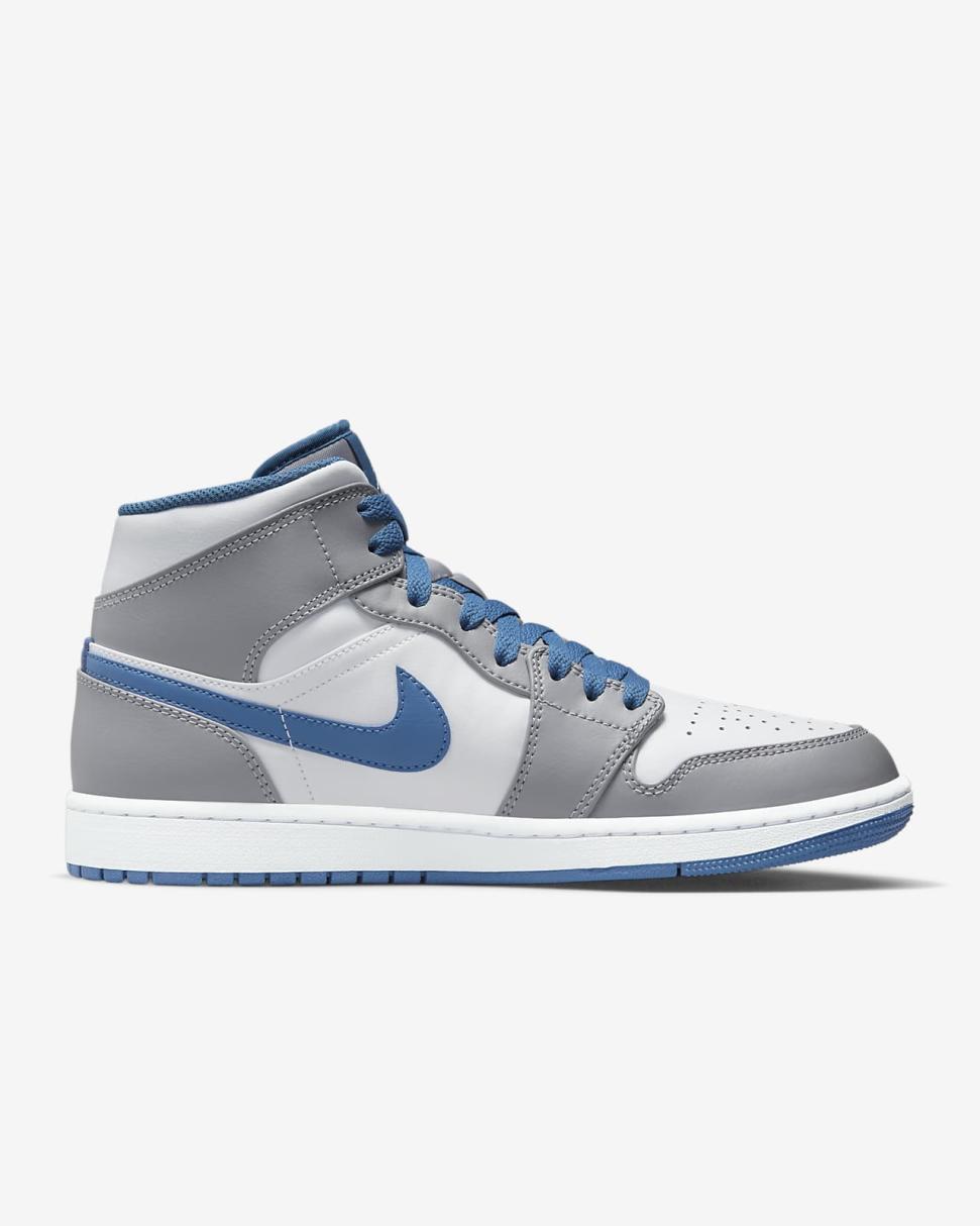 Air Jordan 1 Mid Cement Grey/True Blue/White | Mens/Womens Nike First Day Kicks