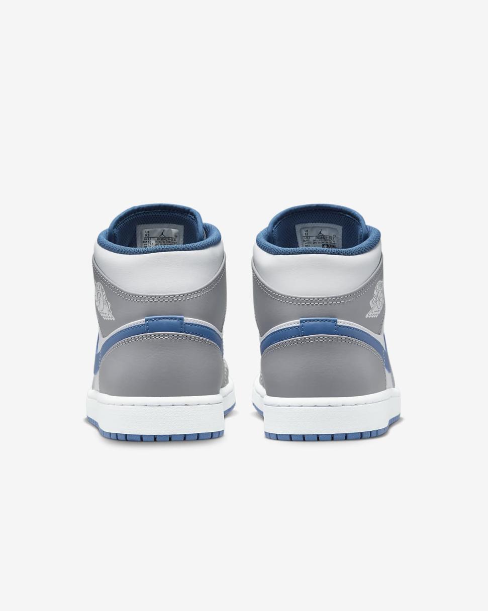 Air Jordan 1 Mid Cement Grey/True Blue/White | Mens/Womens Nike First Day Kicks