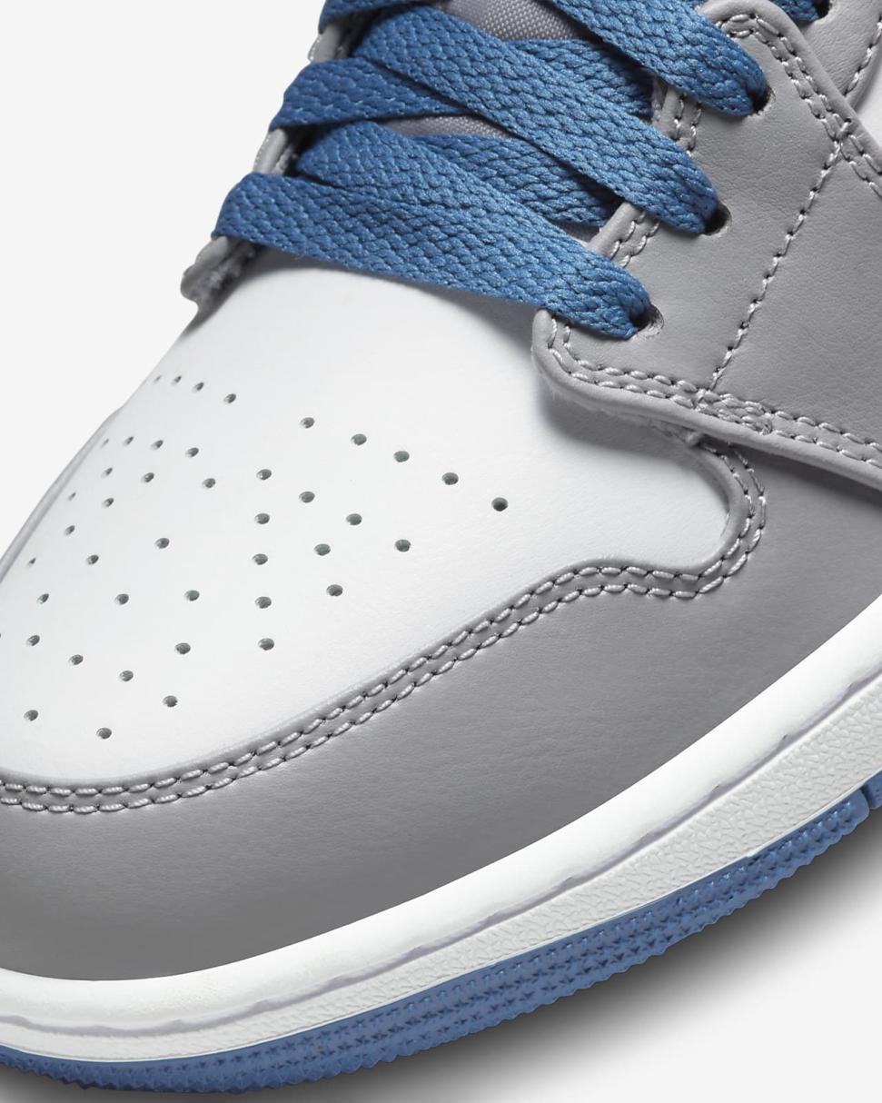 Air Jordan 1 Mid Cement Grey/True Blue/White | Mens/Womens Nike First Day Kicks