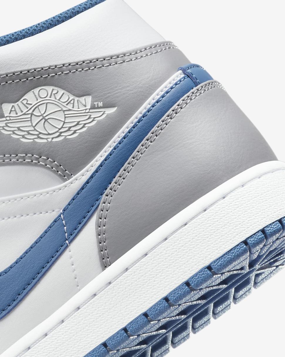 Air Jordan 1 Mid Cement Grey/True Blue/White | Mens/Womens Nike First Day Kicks