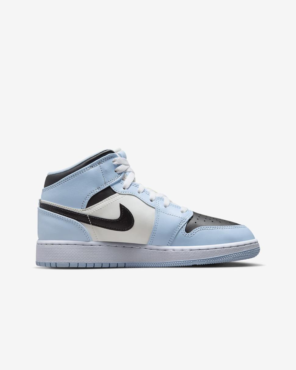 Air Jordan 1 Mid Ice Blue/Sail/White/Black | Kids Nike Jordan