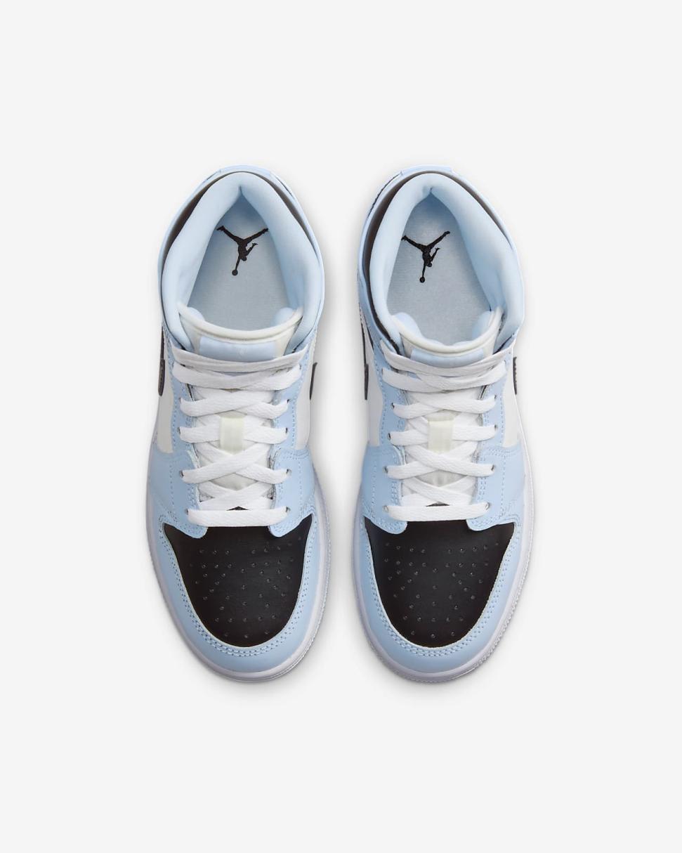 Air Jordan 1 Mid Ice Blue/Sail/White/Black | Kids Nike Jordan