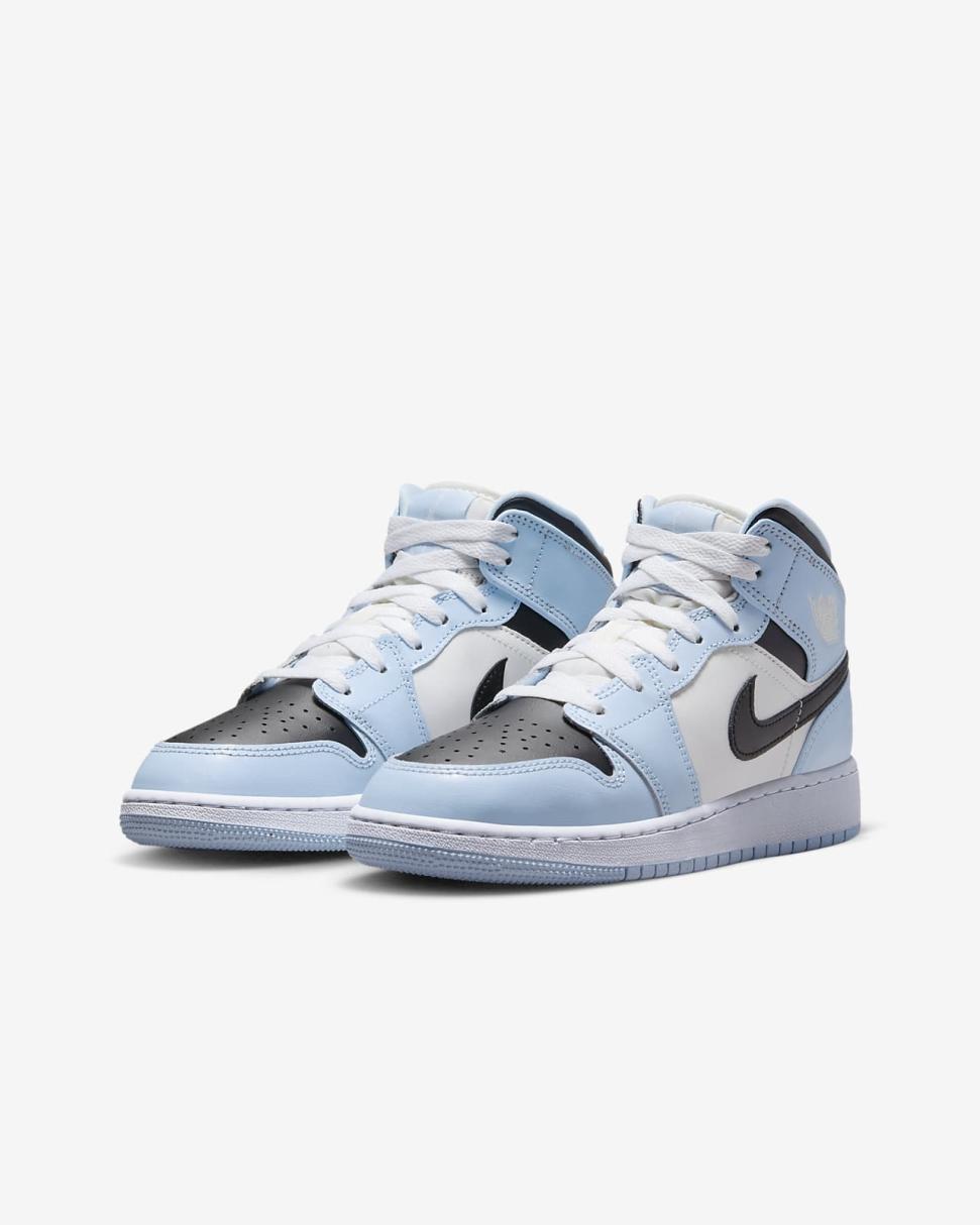 Air Jordan 1 Mid Ice Blue/Sail/White/Black | Kids Nike Jordan