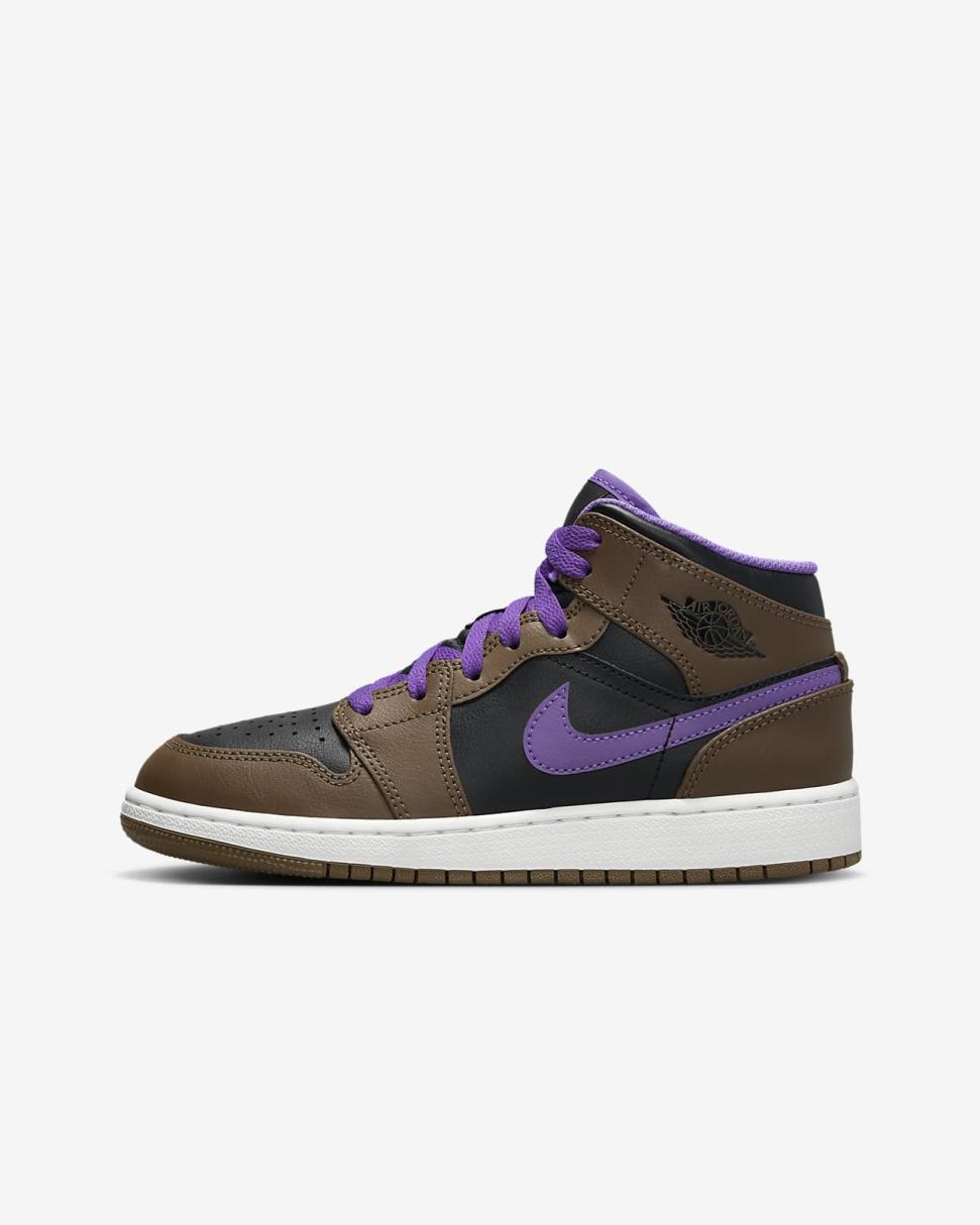 Air Jordan 1 Mid Palomino/Wild Berry/White | Kids Nike First Day Kicks