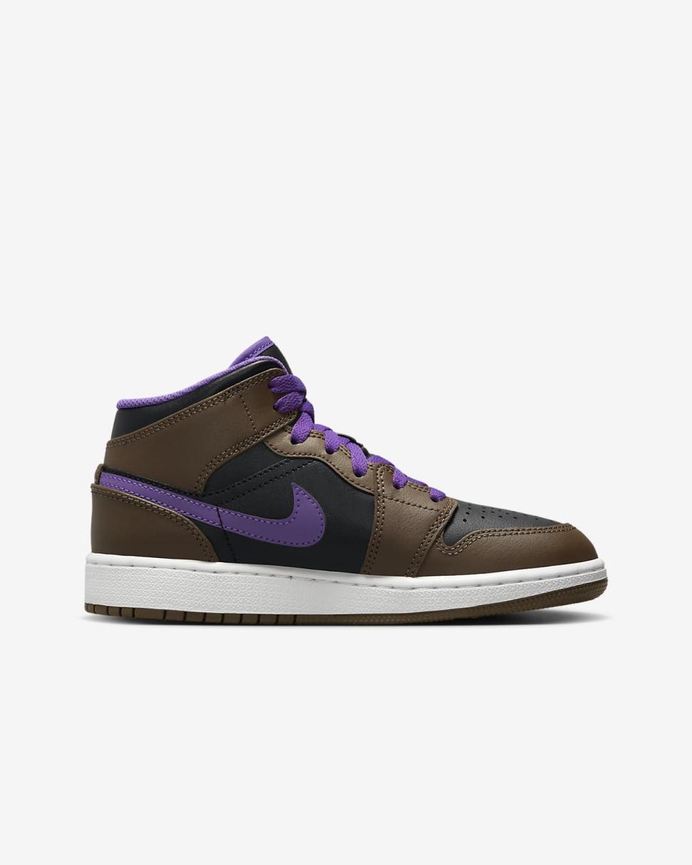 Air Jordan 1 Mid Palomino/Wild Berry/White | Kids Nike First Day Kicks