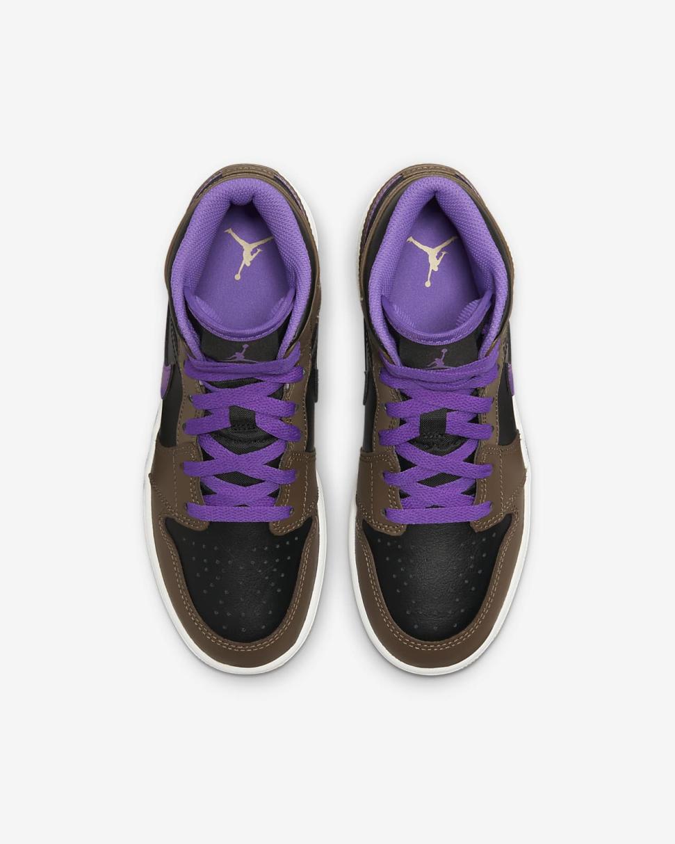 Air Jordan 1 Mid Palomino/Wild Berry/White | Kids Nike First Day Kicks