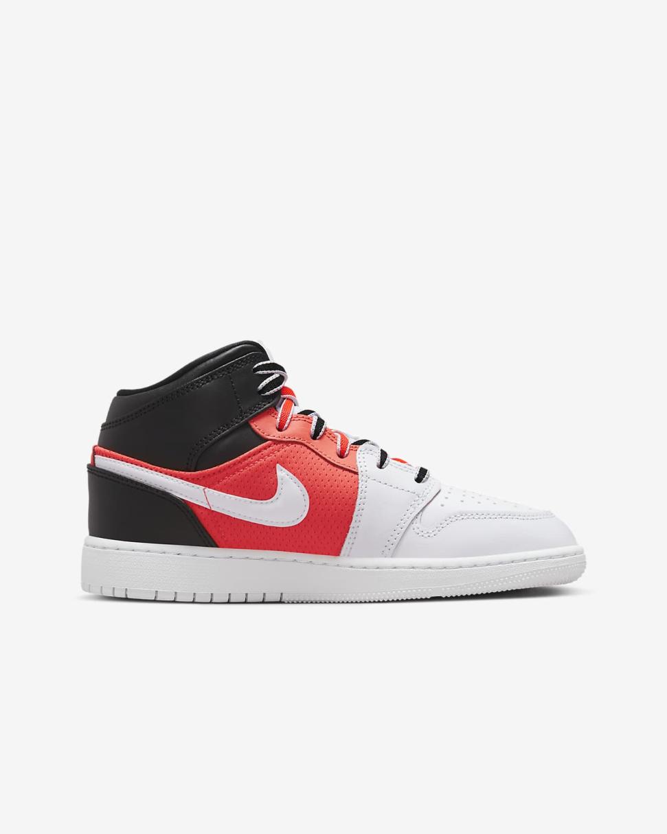 Air Jordan 1 Mid SE Black/Infrared 23/White | Kids Nike Jordan