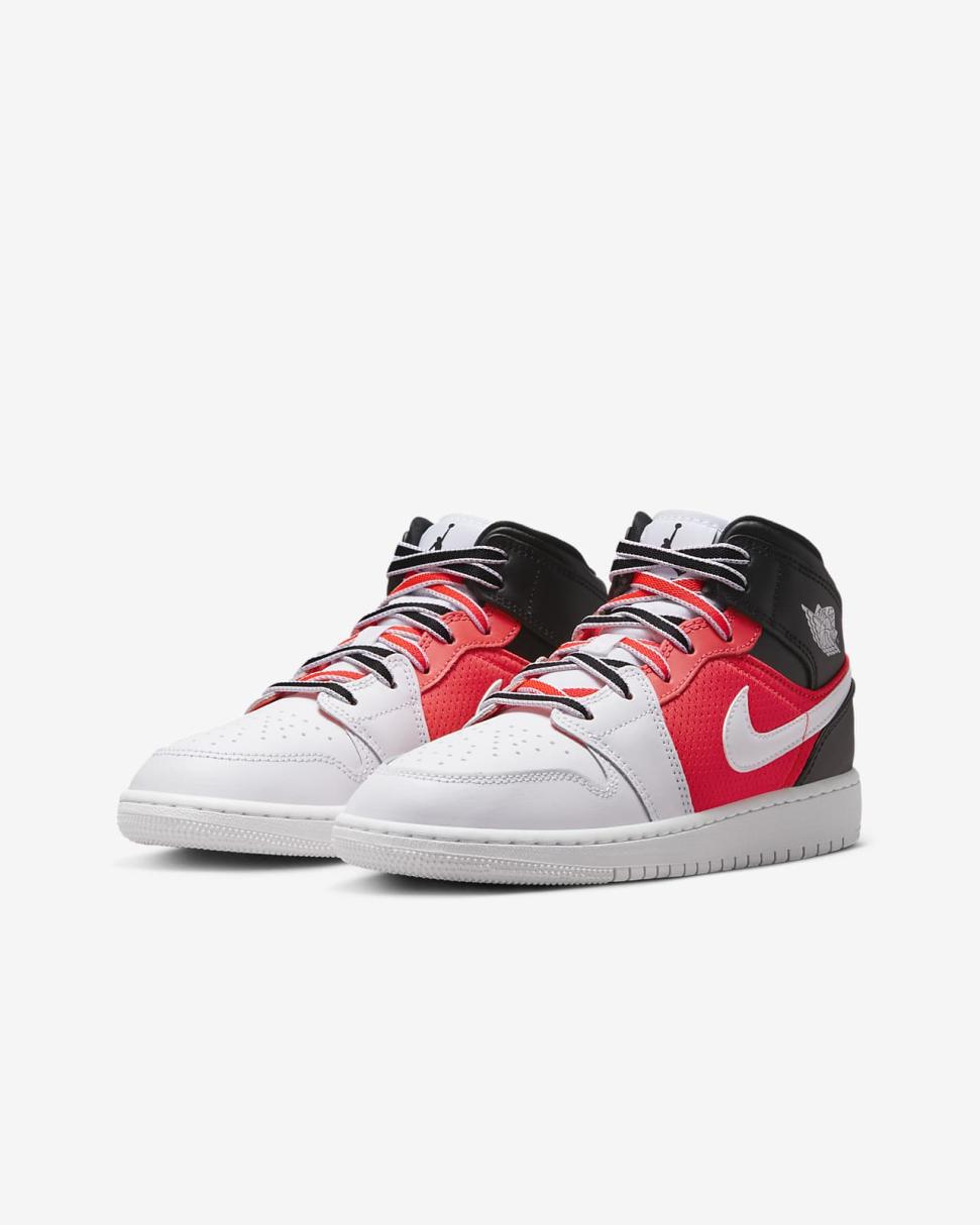 Air Jordan 1 Mid SE Black/Infrared 23/White | Kids Nike Jordan