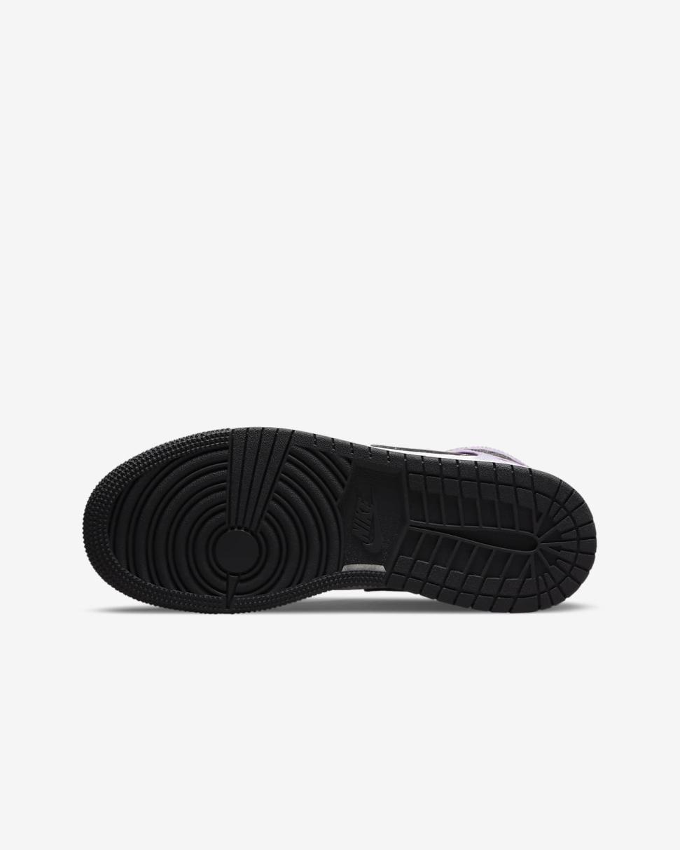 Air Jordan 1 Mid SE Black/White/Amethyst Wave/Bleached Coral | Kids Nike Jordan