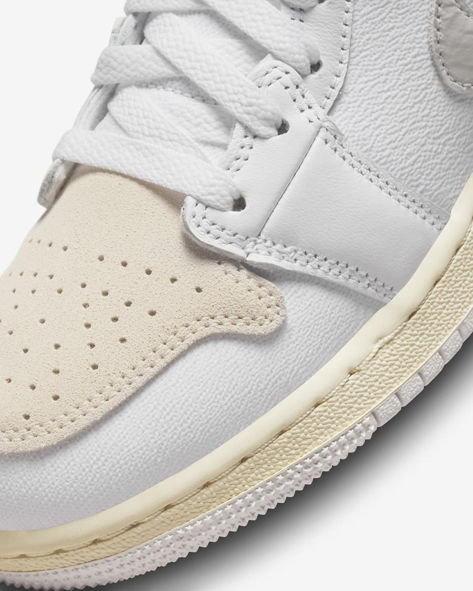 Air Jordan 1 Mid SE Craft White/Tech Grey/Sail/Light Orewood Brown | Kids Nike Jordan