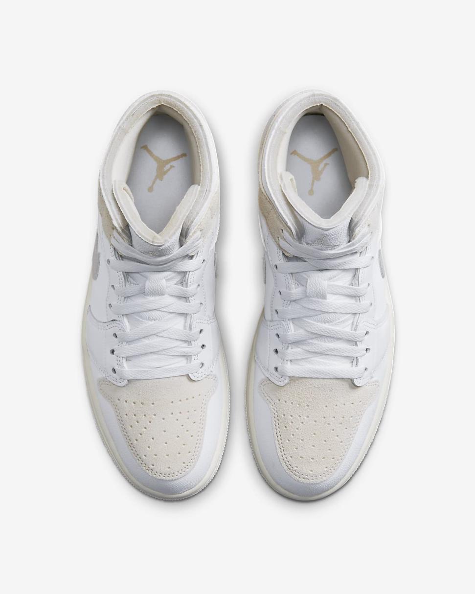 Air Jordan 1 Mid SE Craft White/Tech Grey/Sail/Light Orewood Brown | Mens Nike Lifestyle