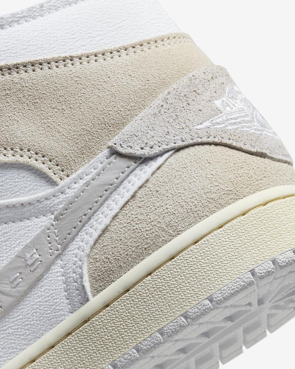 Air Jordan 1 Mid SE Craft White/Tech Grey/Sail/Light Orewood Brown | Mens Nike Lifestyle