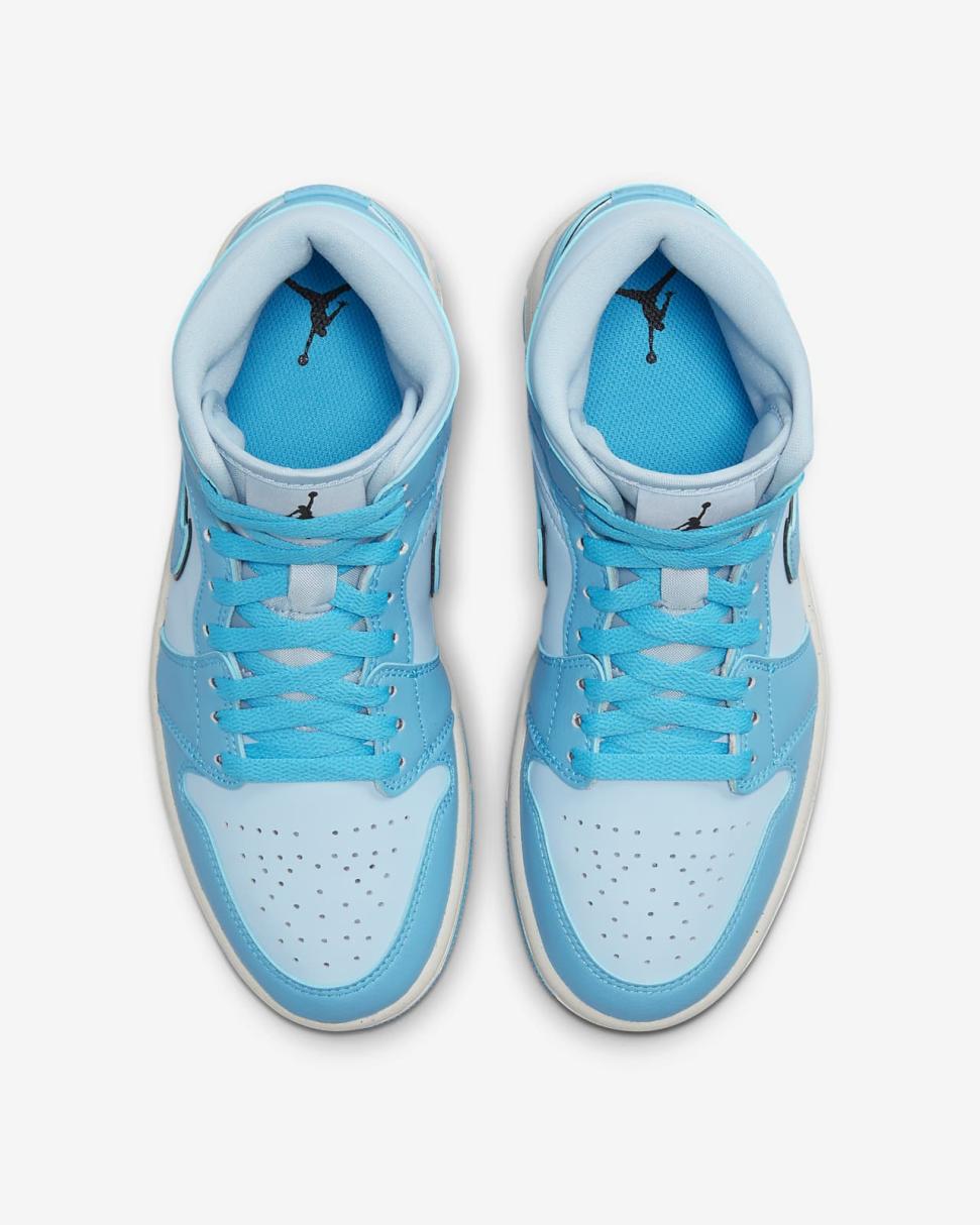 Air Jordan 1 Mid SE Ice Blue/Black/Sail/Dark Powder Blue | Womens Nike Lifestyle