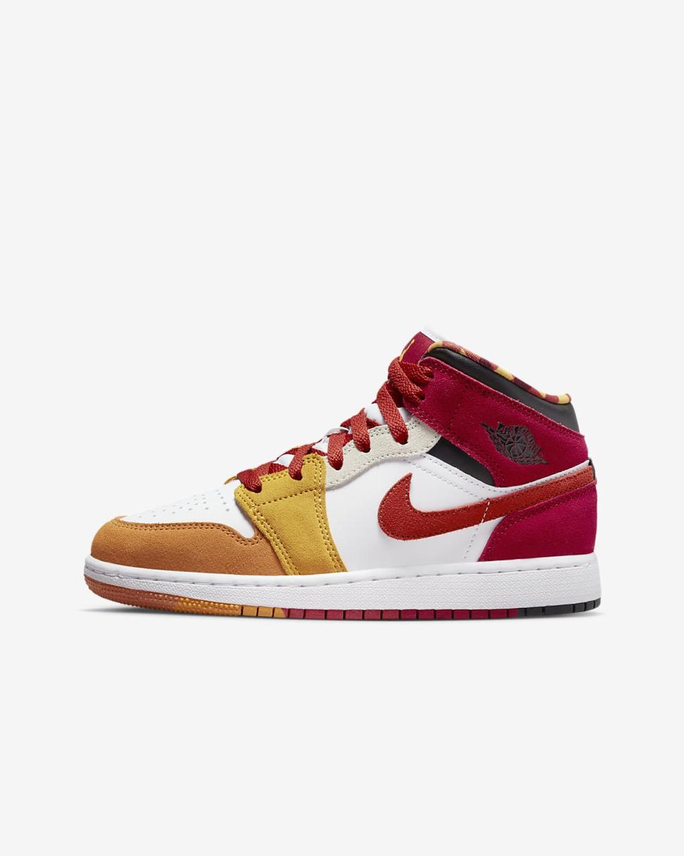 Air Jordan 1 Mid SE Paprika/Black/Canyon Gold/Cinnabar | Kids Nike Jordan
