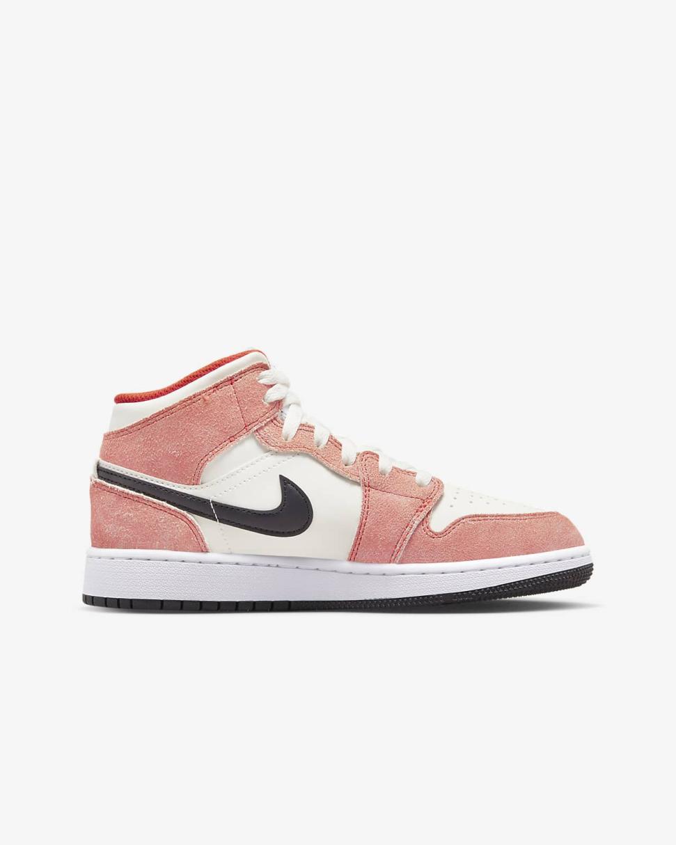 Air Jordan 1 Mid SE Team Orange/Sail/White/Black | Kids Nike Jordan