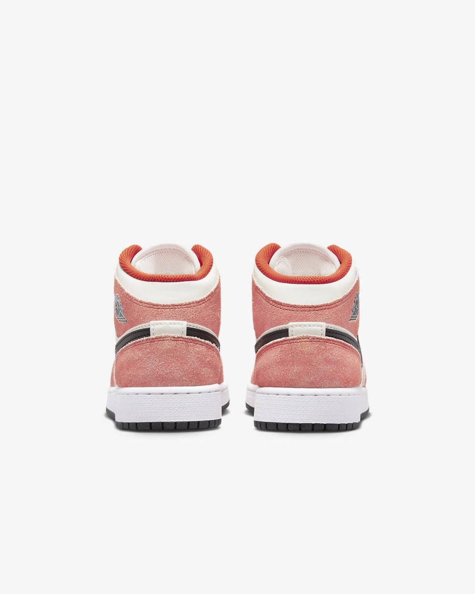 Air Jordan 1 Mid SE Team Orange/Sail/White/Black | Kids Nike Jordan