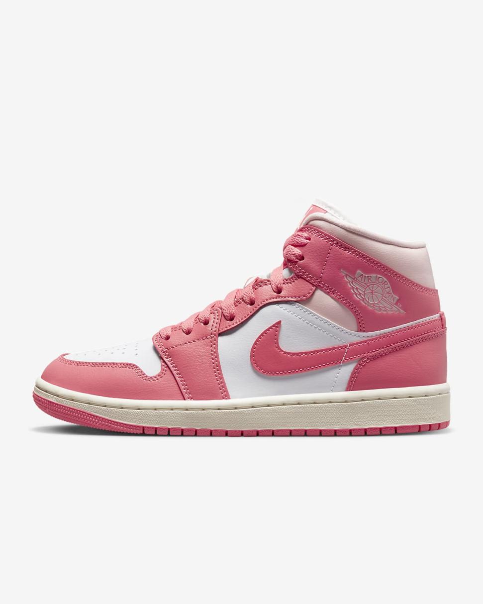 Air Jordan 1 Mid White/Atmosphere/Sail/Sea Coral | Womens Nike Lifestyle