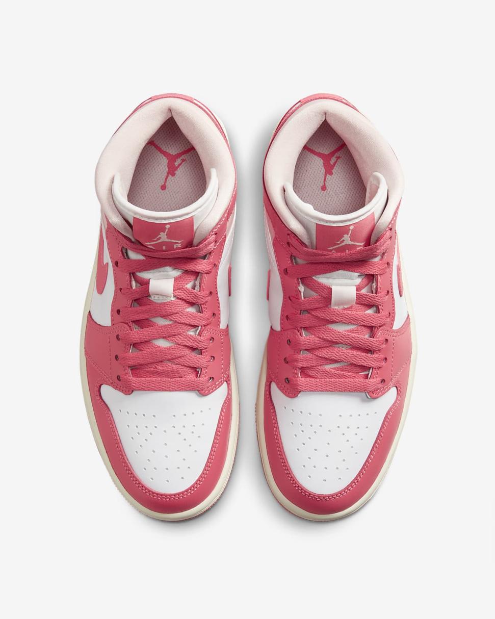 Air Jordan 1 Mid White/Atmosphere/Sail/Sea Coral | Womens Nike Lifestyle