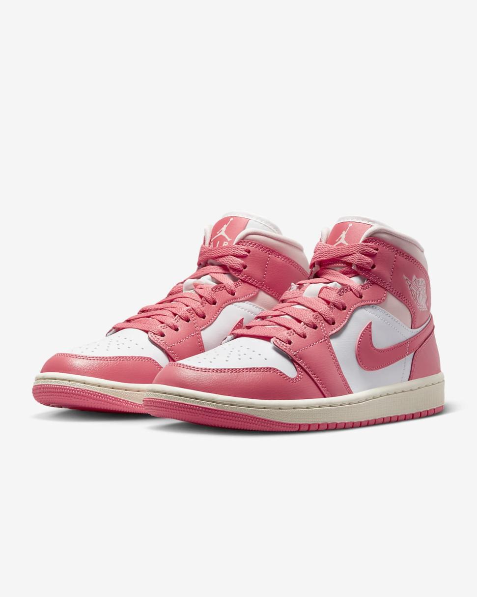 Air Jordan 1 Mid White/Atmosphere/Sail/Sea Coral | Womens Nike Lifestyle