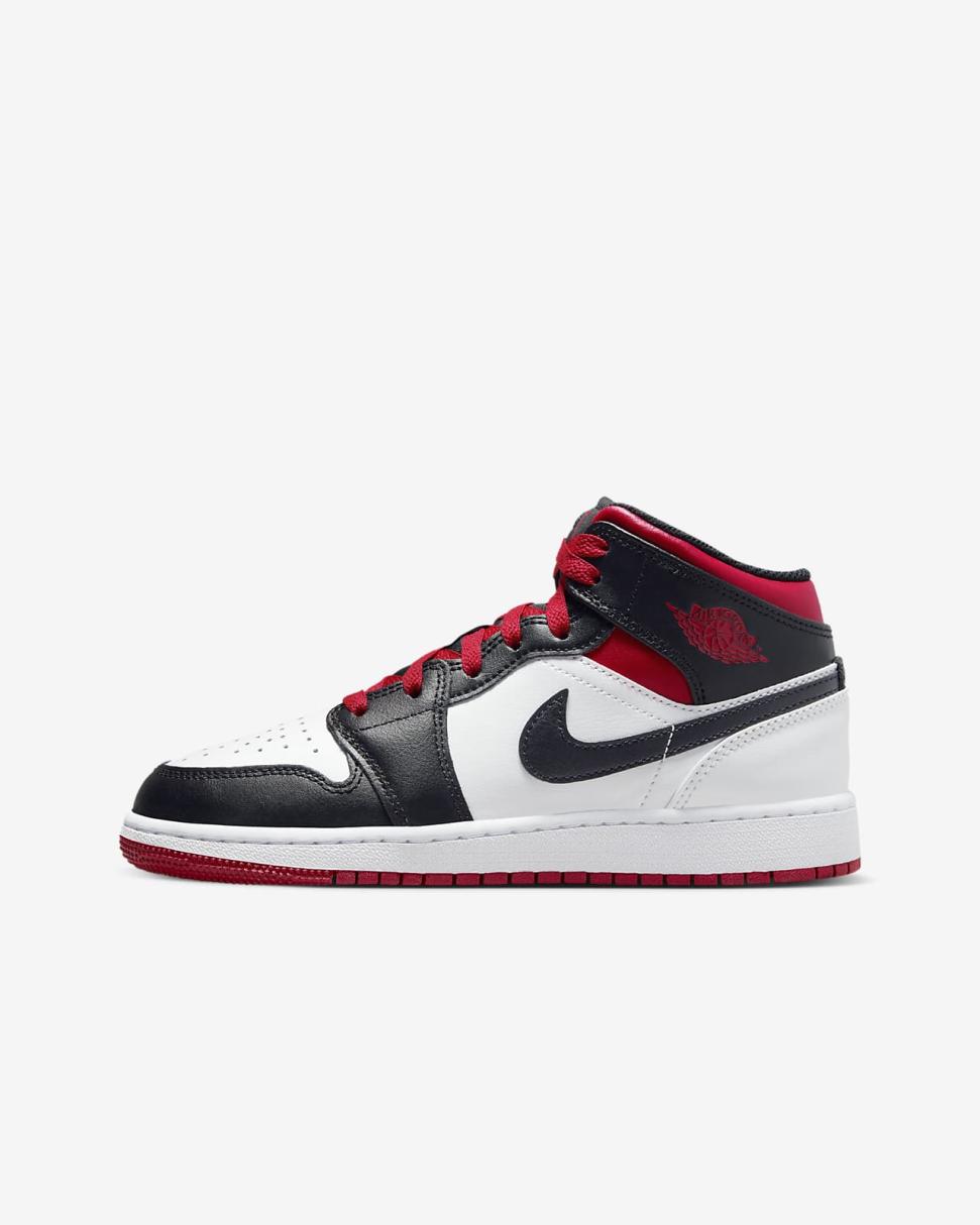 Air Jordan 1 Mid White/Black/Gym Red | Kids Nike First Day Kicks