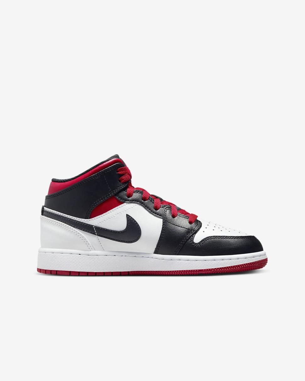 Air Jordan 1 Mid White/Black/Gym Red | Kids Nike First Day Kicks