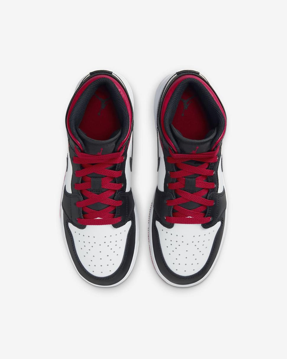Air Jordan 1 Mid White/Black/Gym Red | Kids Nike First Day Kicks